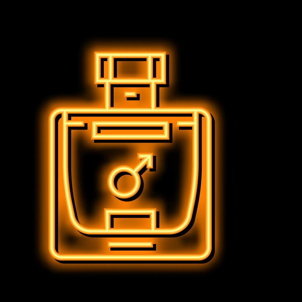 Mann Duft Flasche Parfüm Neon- glühen Symbol Illustration vektor