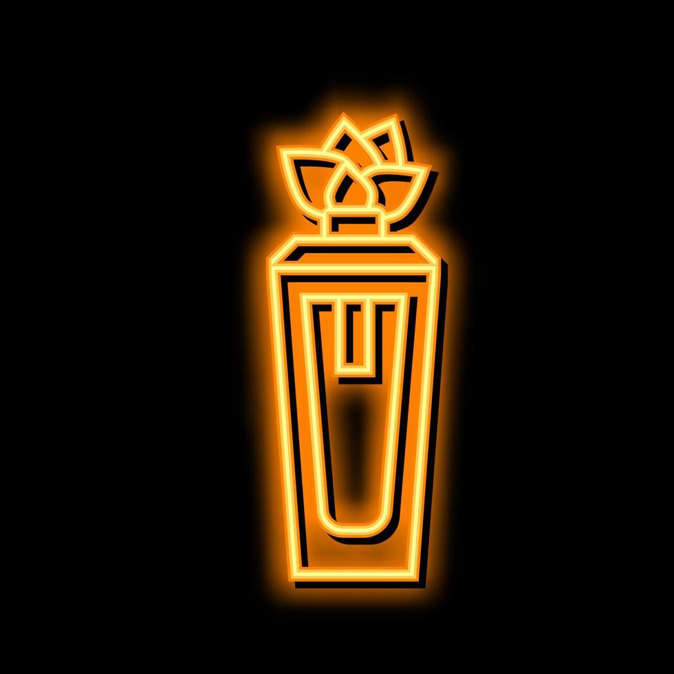 Blumen- Duft Flasche Parfüm Neon- glühen Symbol Illustration vektor
