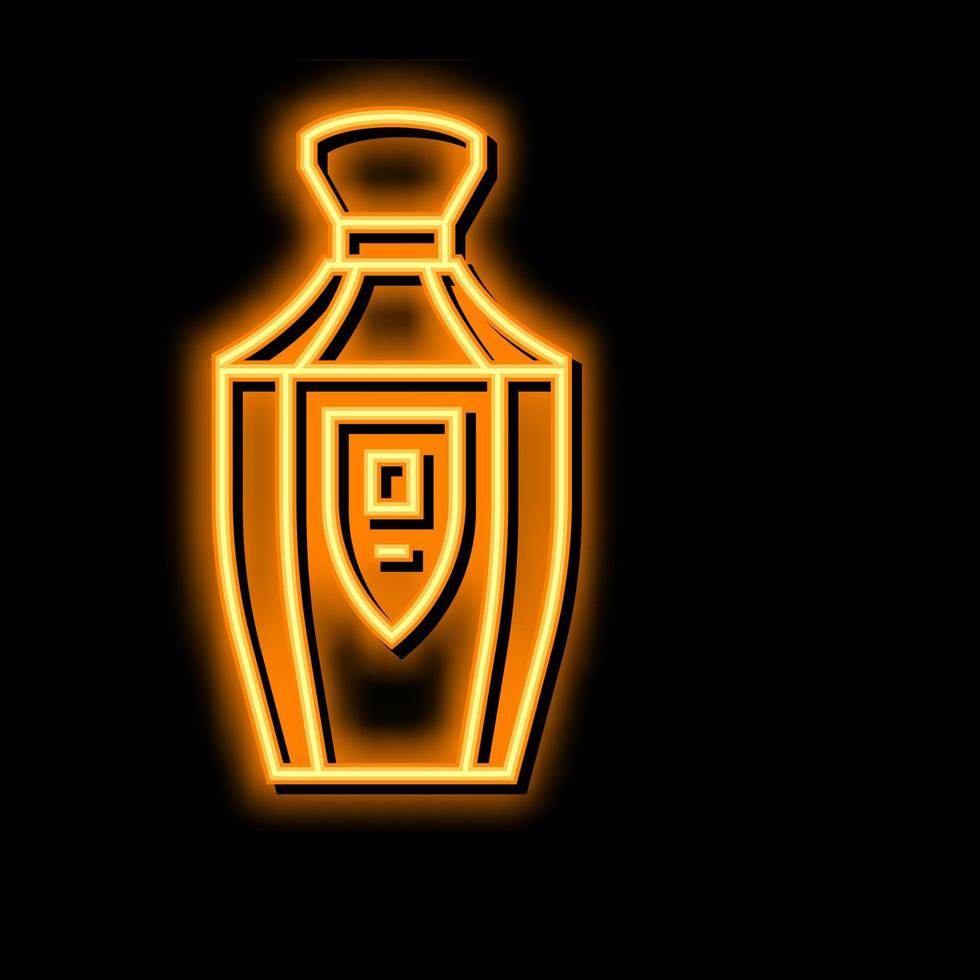 Glas Duft Flasche Parfüm Neon- glühen Symbol Illustration vektor