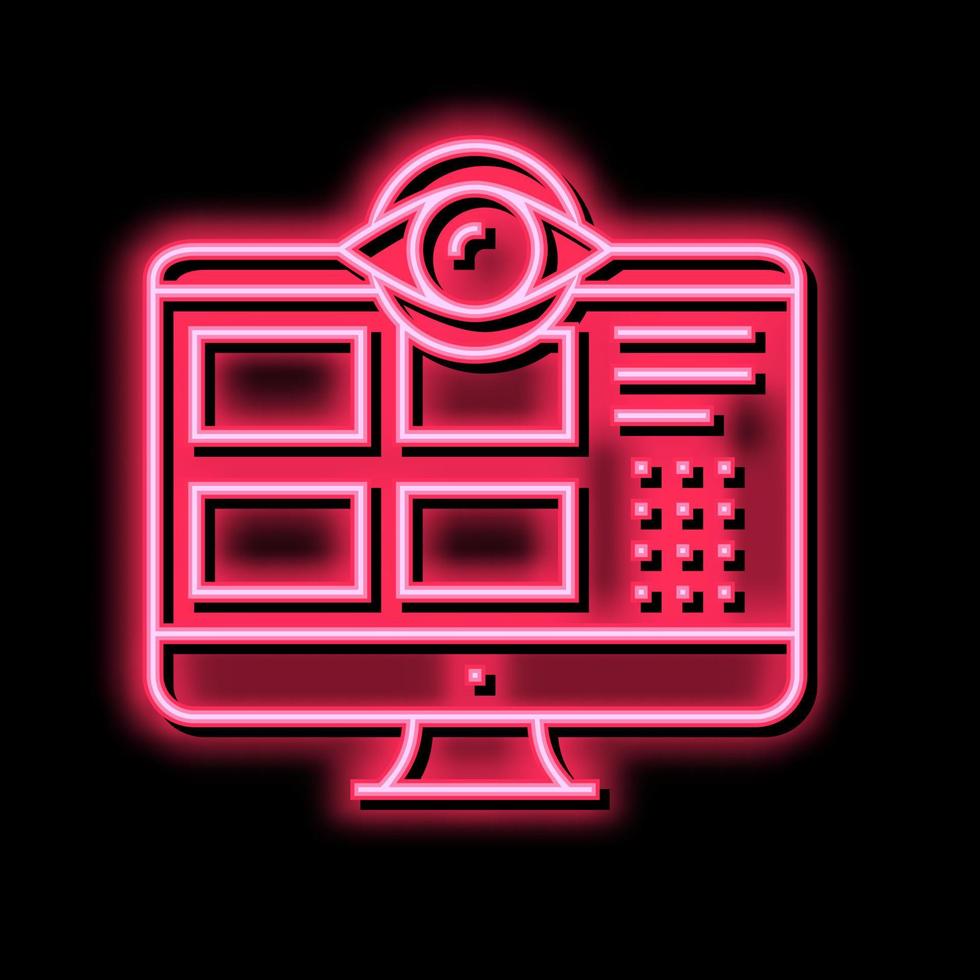 Sicherheit Computer Anwendung Neon- glühen Symbol Illustration vektor