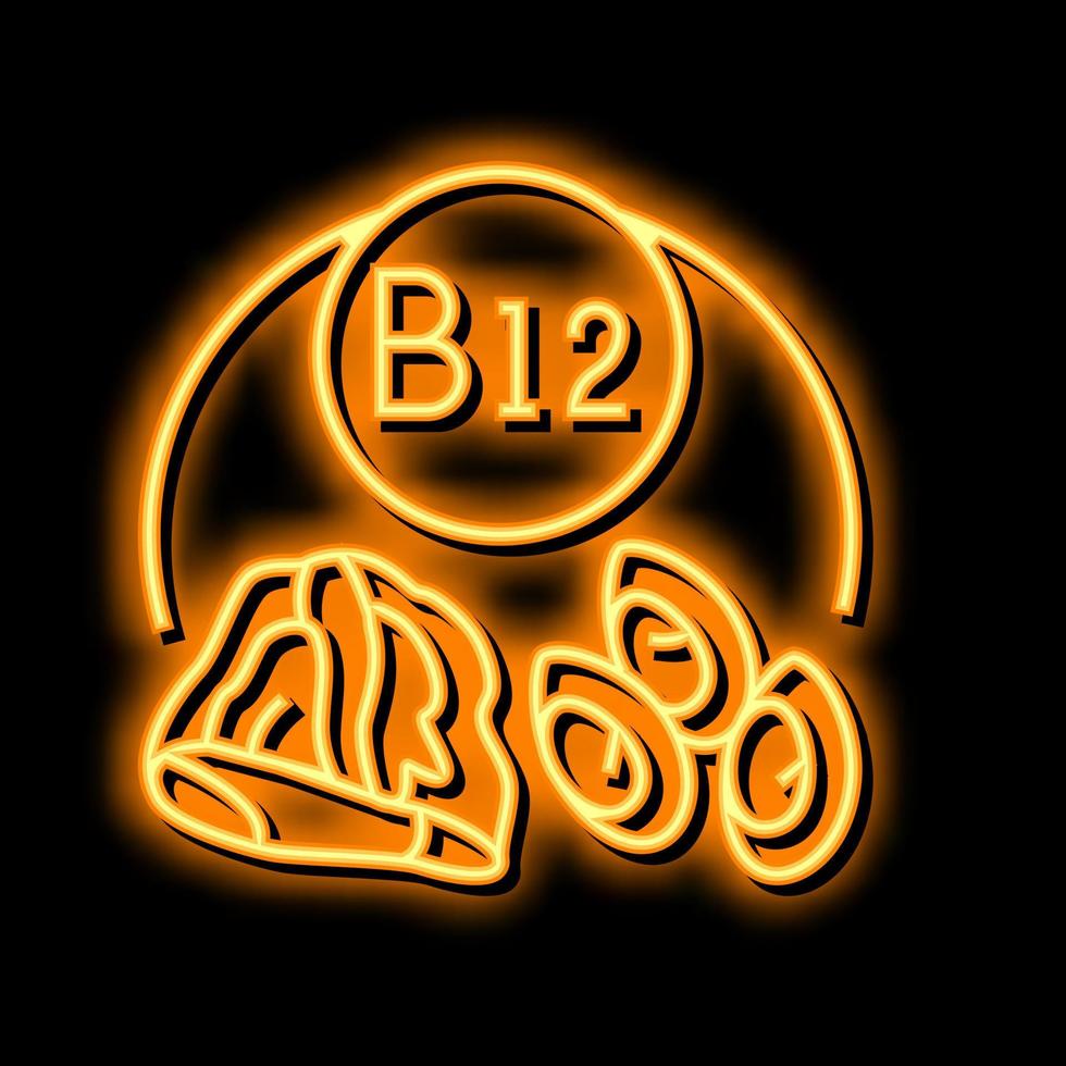 b12 Vitamin Neon- glühen Symbol Illustration vektor