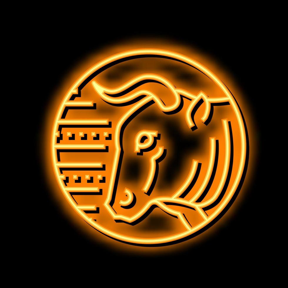 Stier Tierkreis Neon- glühen Symbol Illustration vektor