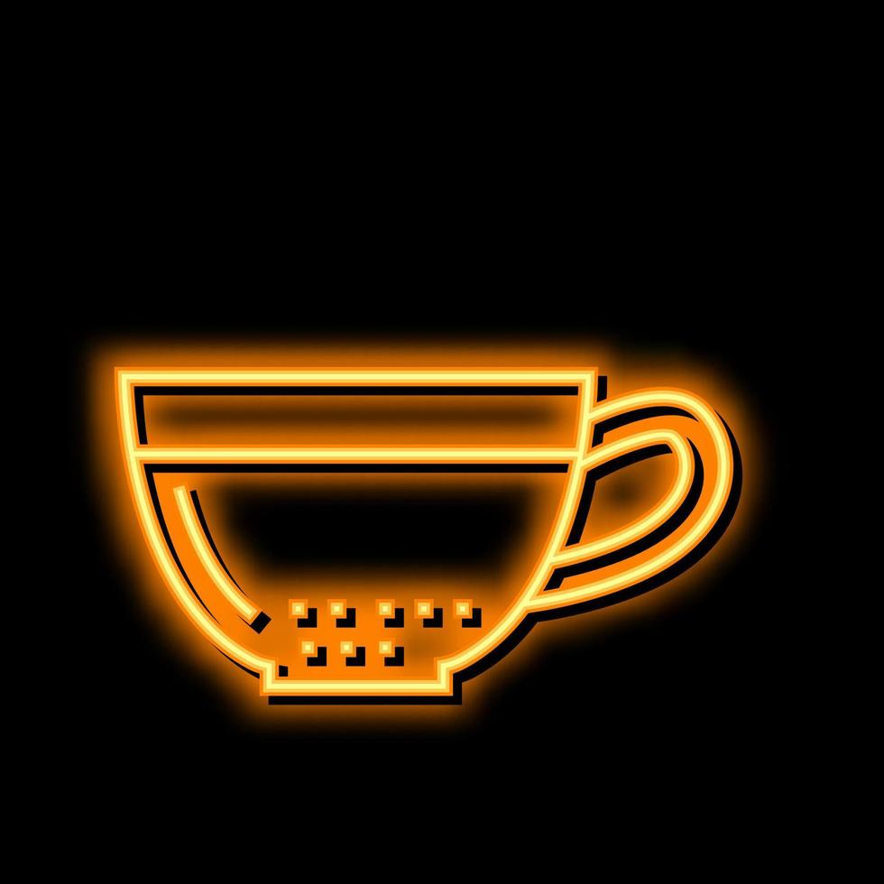 Tee Getränk trinken Neon- glühen Symbol Illustration vektor