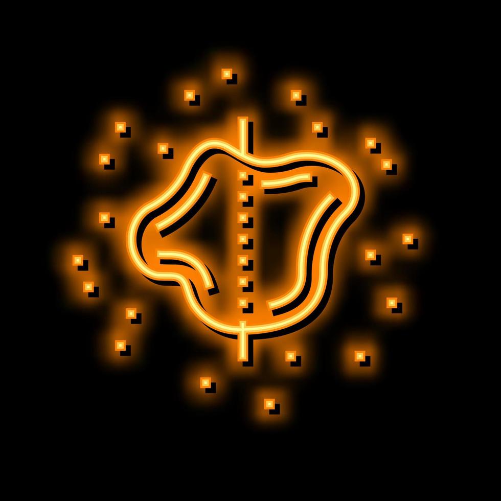 asymmetrisk mol melanom neon glöd ikon illustration vektor