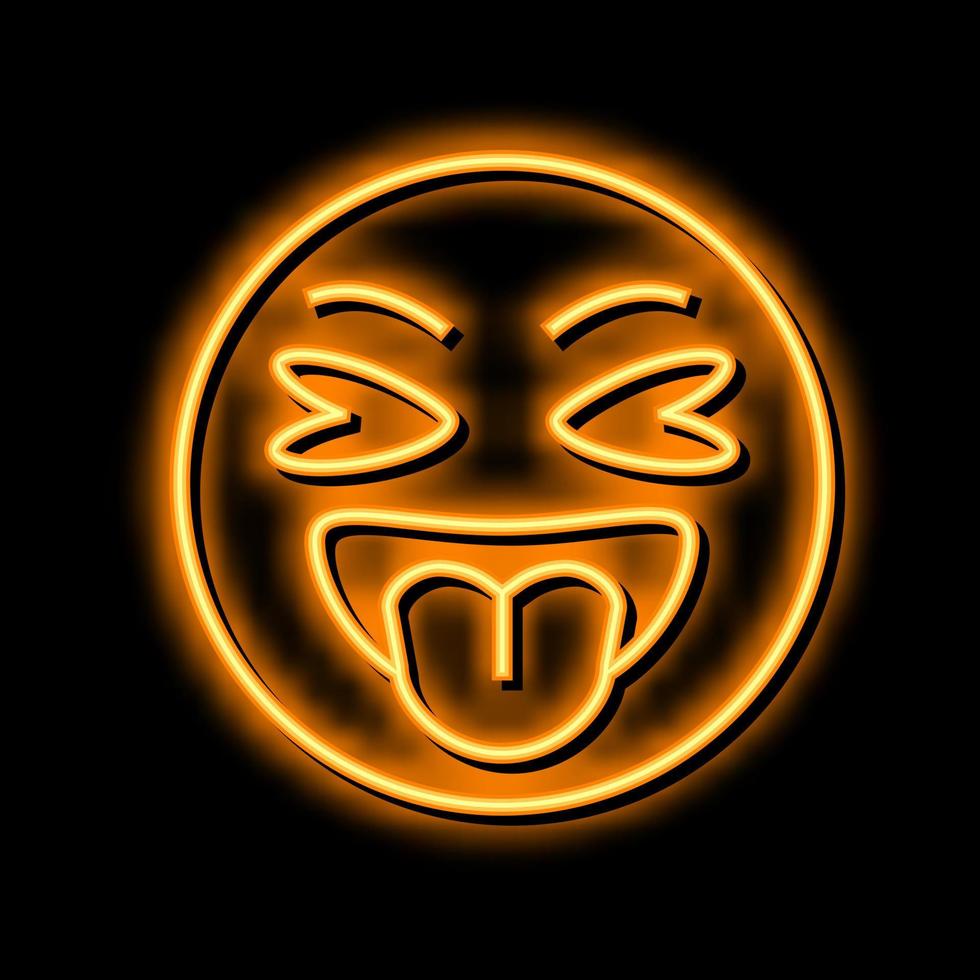 Zunge Emoji Neon- glühen Symbol Illustration vektor