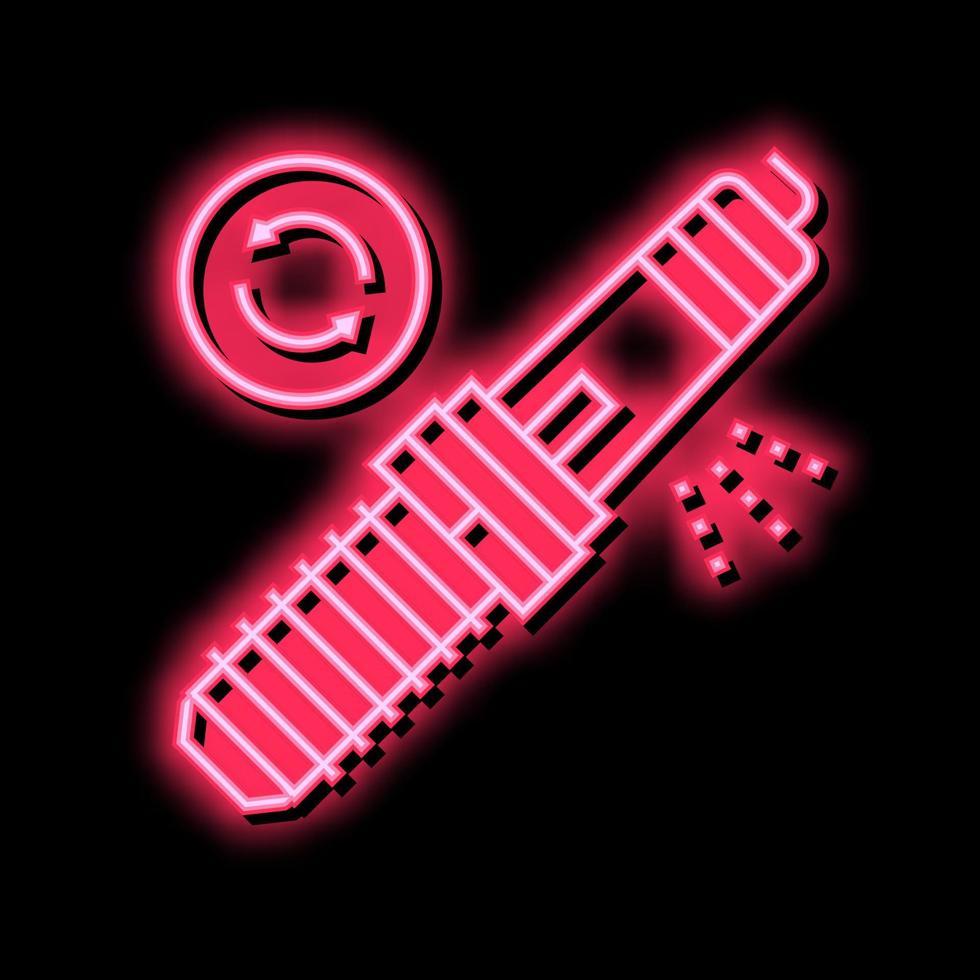 Auto Kerze Ersatz Neon- glühen Symbol Illustration vektor