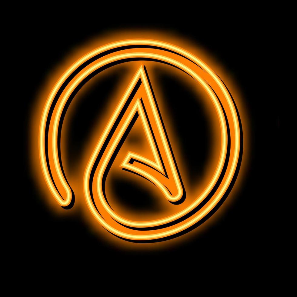 Atheismus Agnostizismus Neon- glühen Symbol Illustration vektor