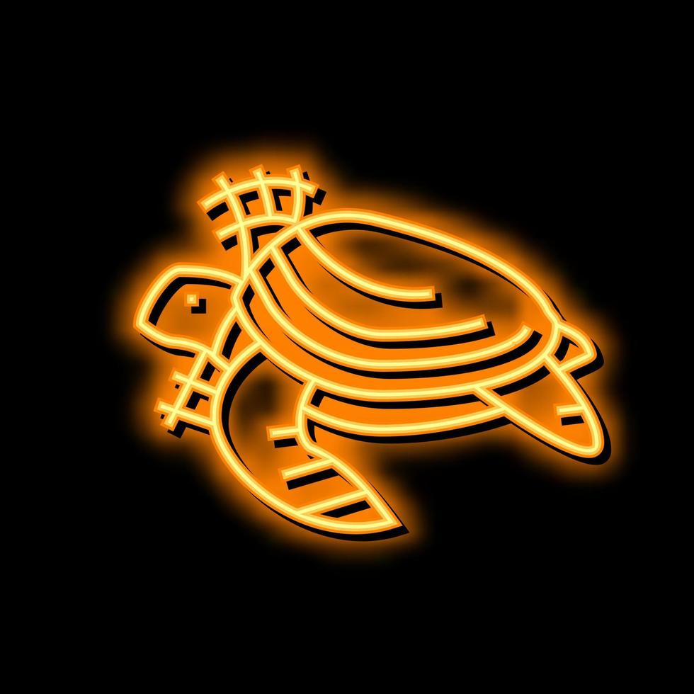 Schildkröte im Plastik Netz Neon- glühen Symbol Illustration vektor