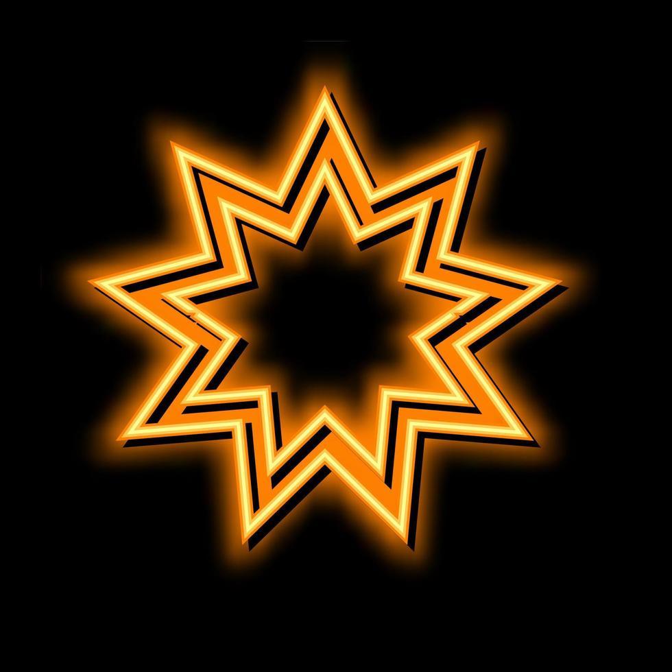 Bahai Religion Neon- glühen Symbol Illustration vektor
