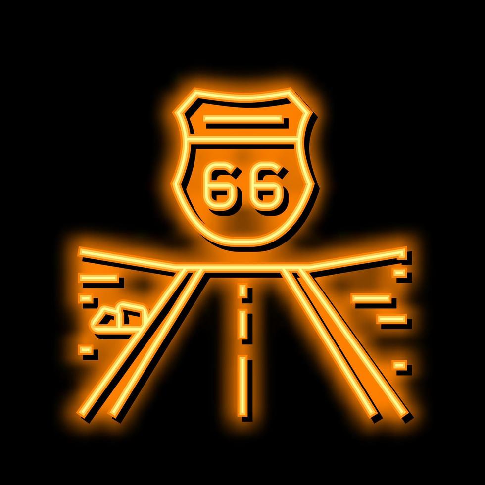 Autobahn 66 Neon- glühen Symbol Illustration vektor