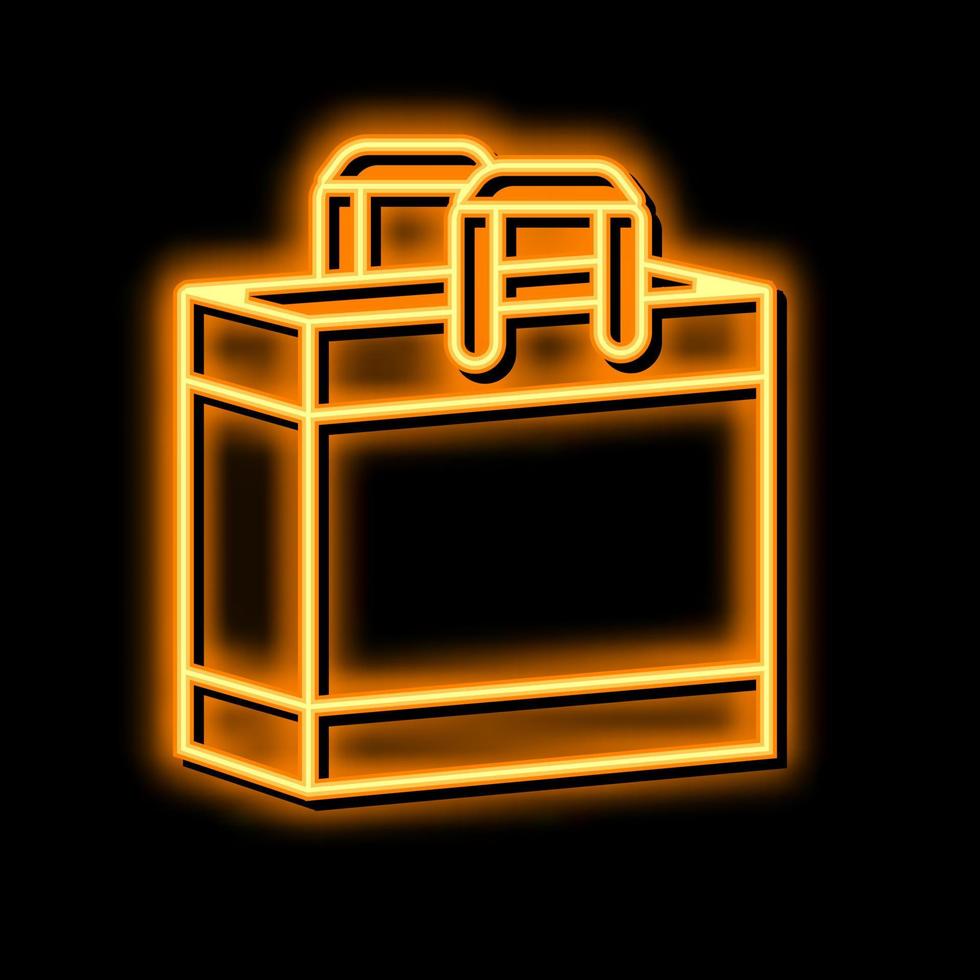 Geschäft Tasche Neon- glühen Symbol Illustration vektor