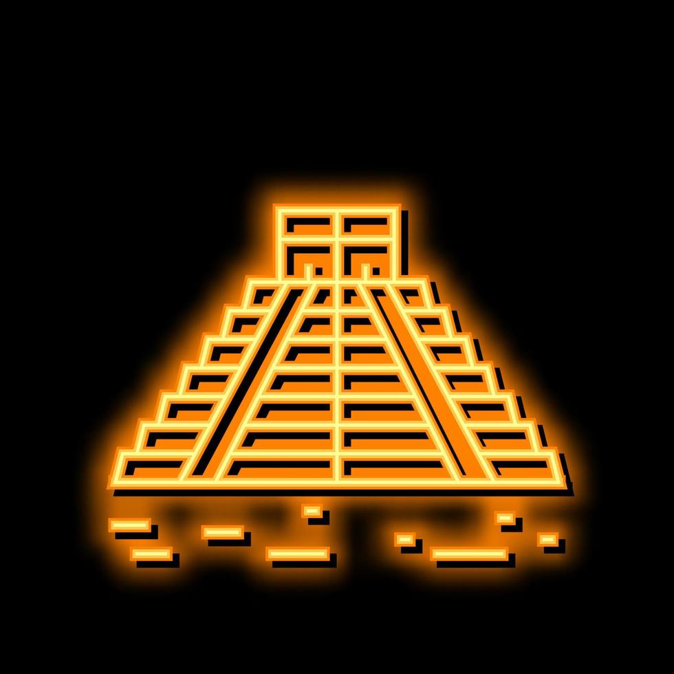 chichen itza Neon- glühen Symbol Illustration vektor