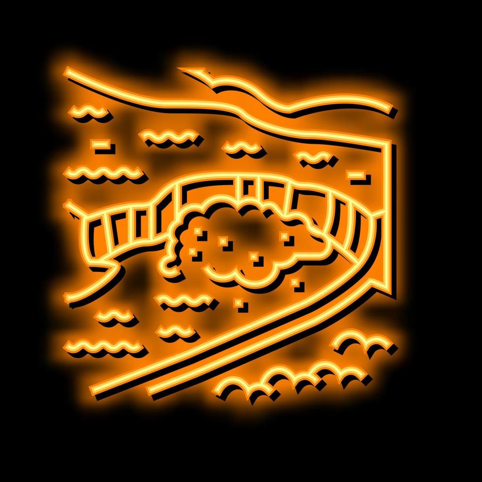 niagara falls neon glöd ikon illustration vektor