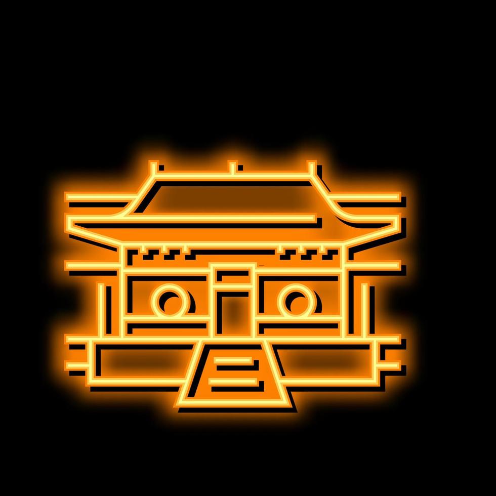 Shaolin Kloster Neon- glühen Symbol Illustration vektor