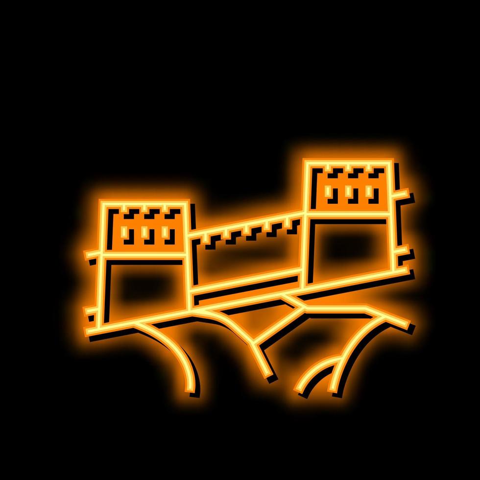 großartig Mauer von China Neon- glühen Symbol Illustration vektor