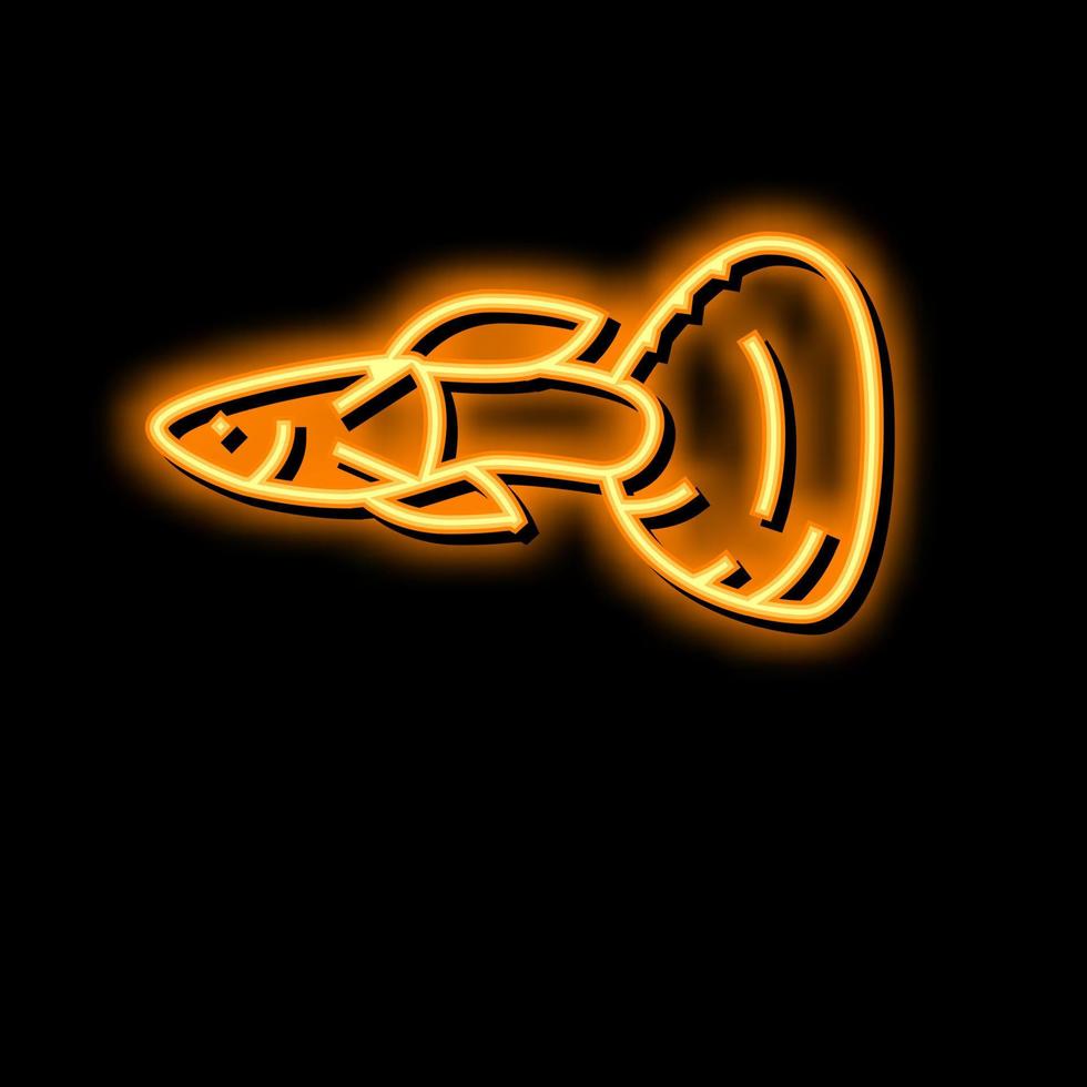 guppy fisk neon glöd ikon illustration vektor