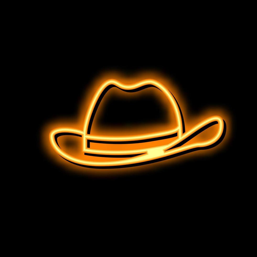 Hut Cowboy Neon- glühen Symbol Illustration vektor