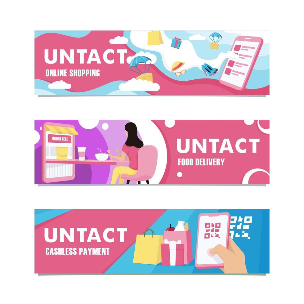 untact teknik banner vektor