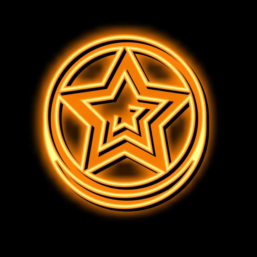 Star Video Spiel Belohnung Neon- glühen Symbol Illustration vektor