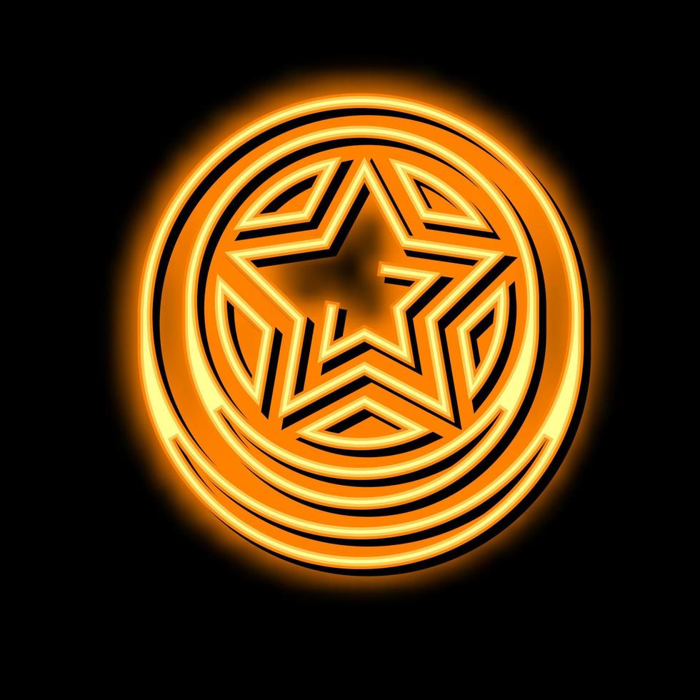 Star Spiel Leistung Medaille Neon- glühen Symbol Illustration vektor