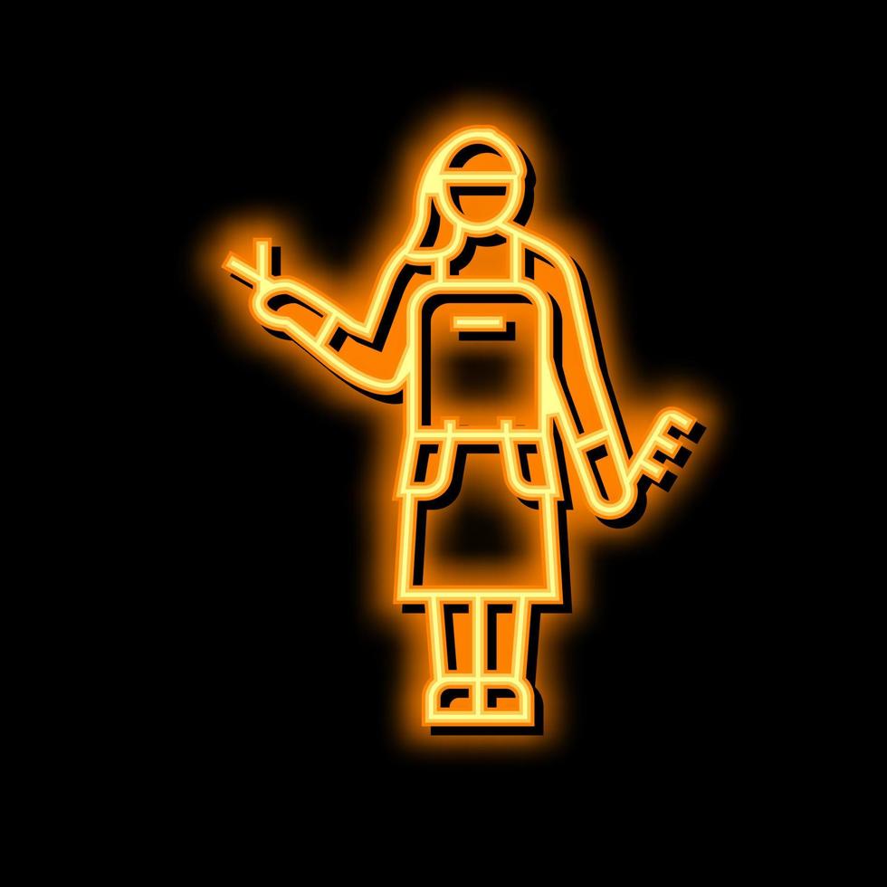 Friseur Arbeiter Neon- glühen Symbol Illustration vektor