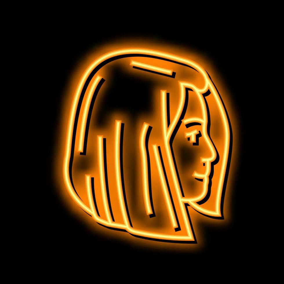 trubbig guppa frisyr neon glöd ikon illustration vektor