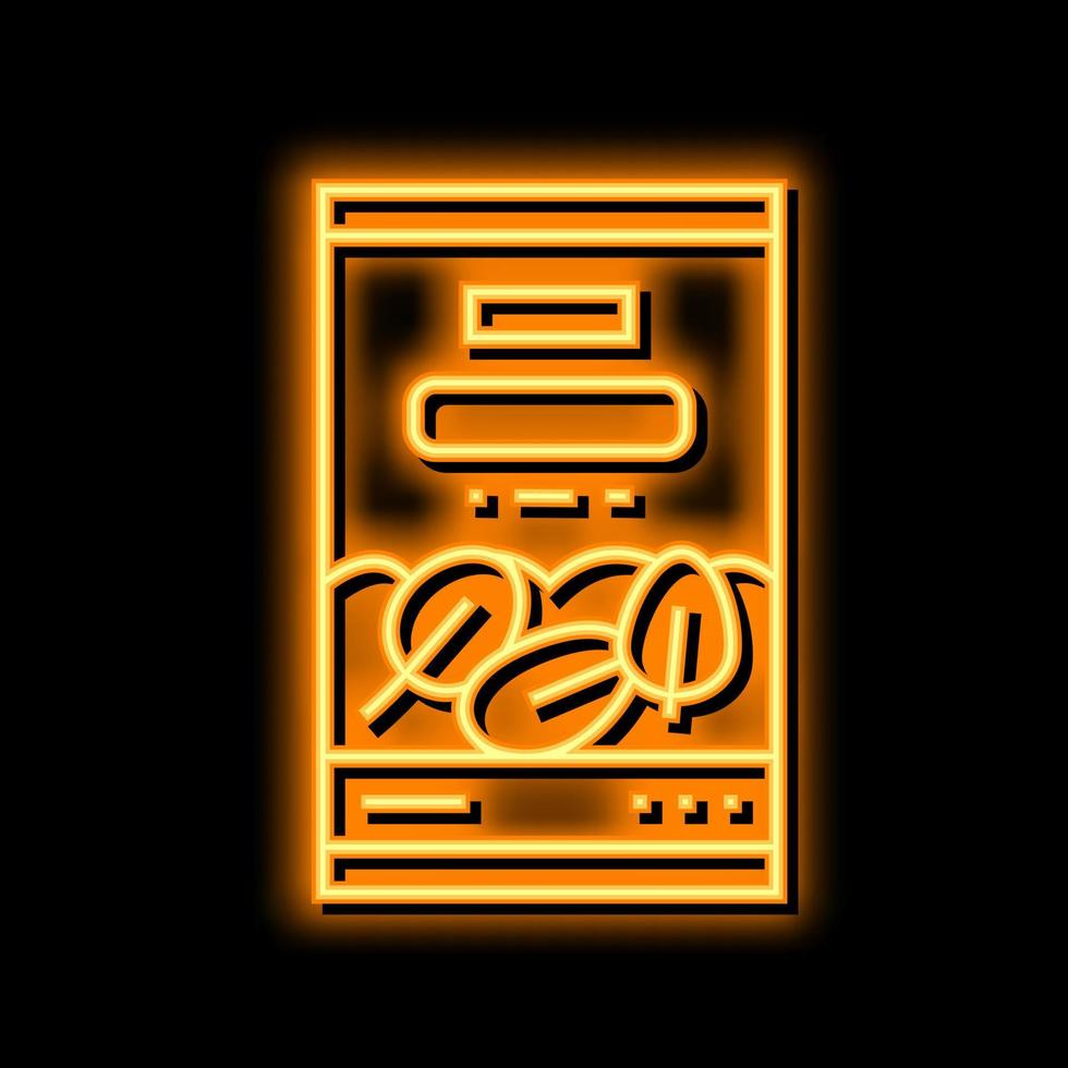 Dosen- Spinat Container Neon- glühen Symbol Illustration vektor