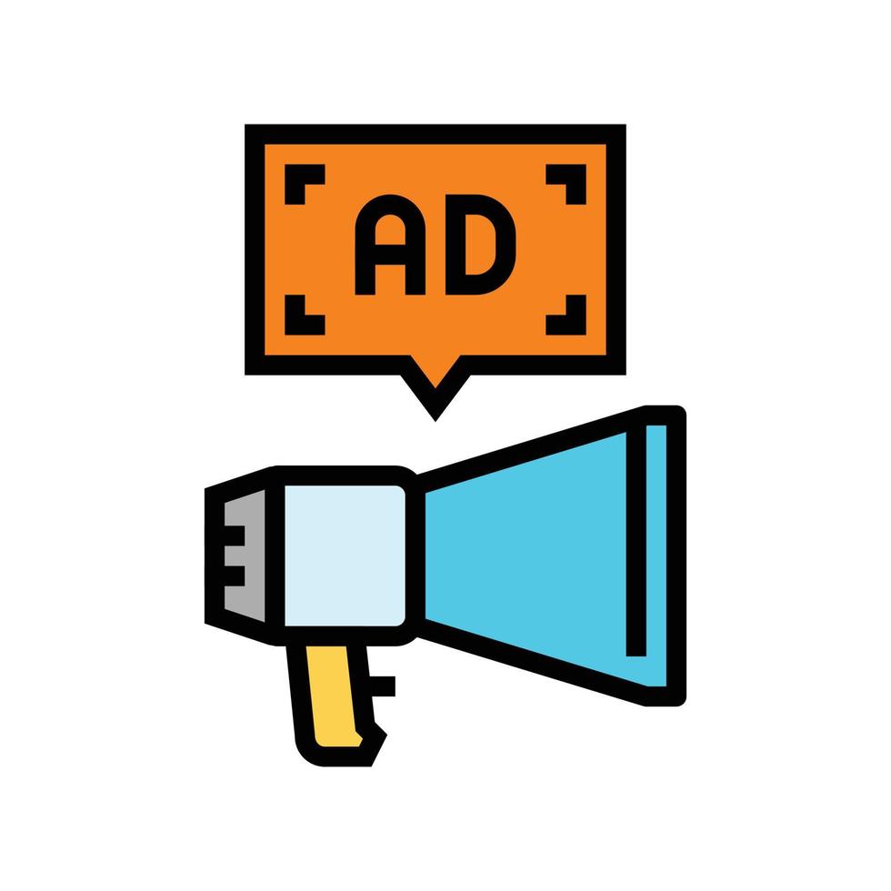 offentlig service reklam Färg ikon vektor illustration