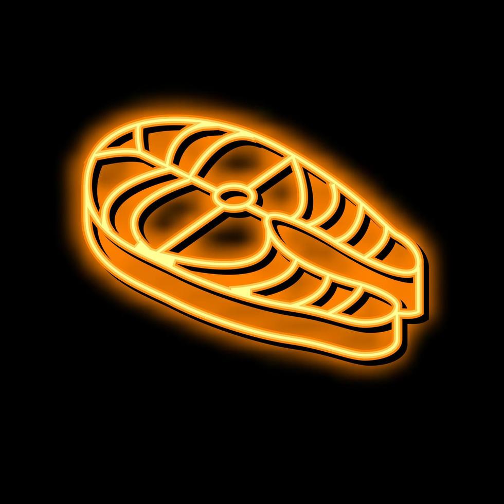 Steak Lachs Neon- glühen Symbol Illustration vektor