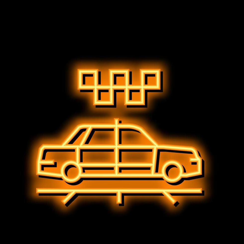 taxi cab neon glöd ikon illustration vektor
