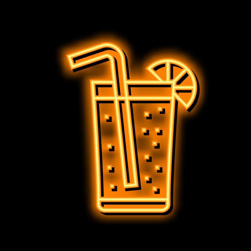 glas citron- dryck neon glöd ikon illustration vektor