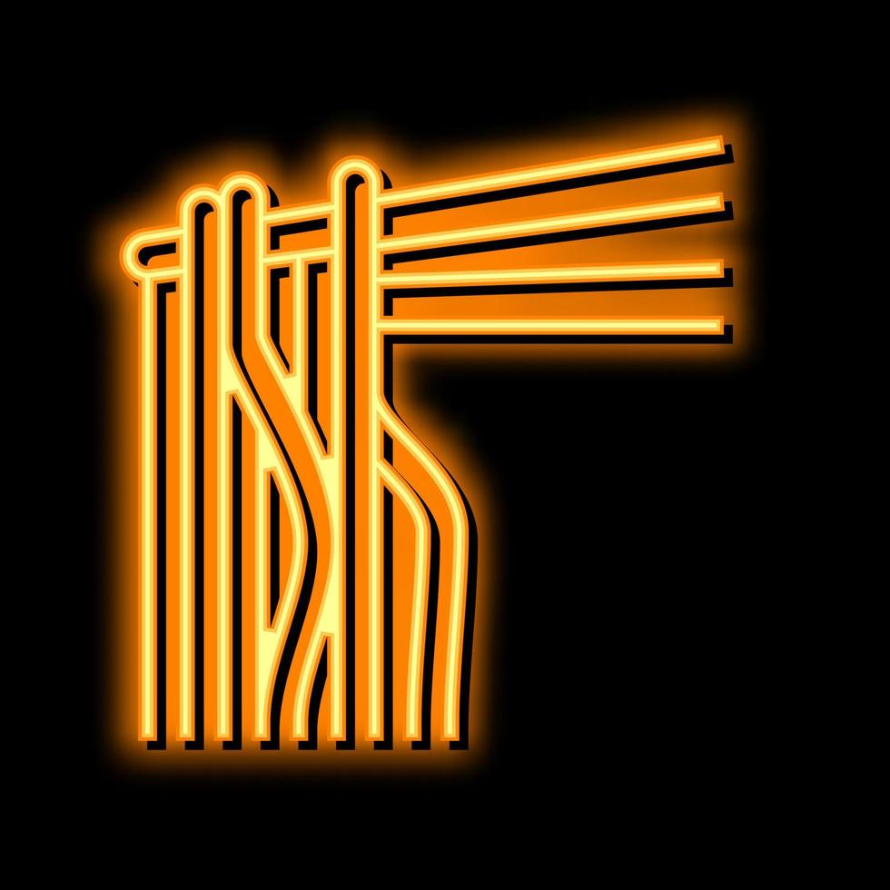 nudel pasta neon glöd ikon illustration vektor