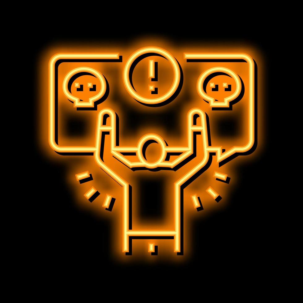 Hass Verbrechen Neon- glühen Symbol Illustration vektor