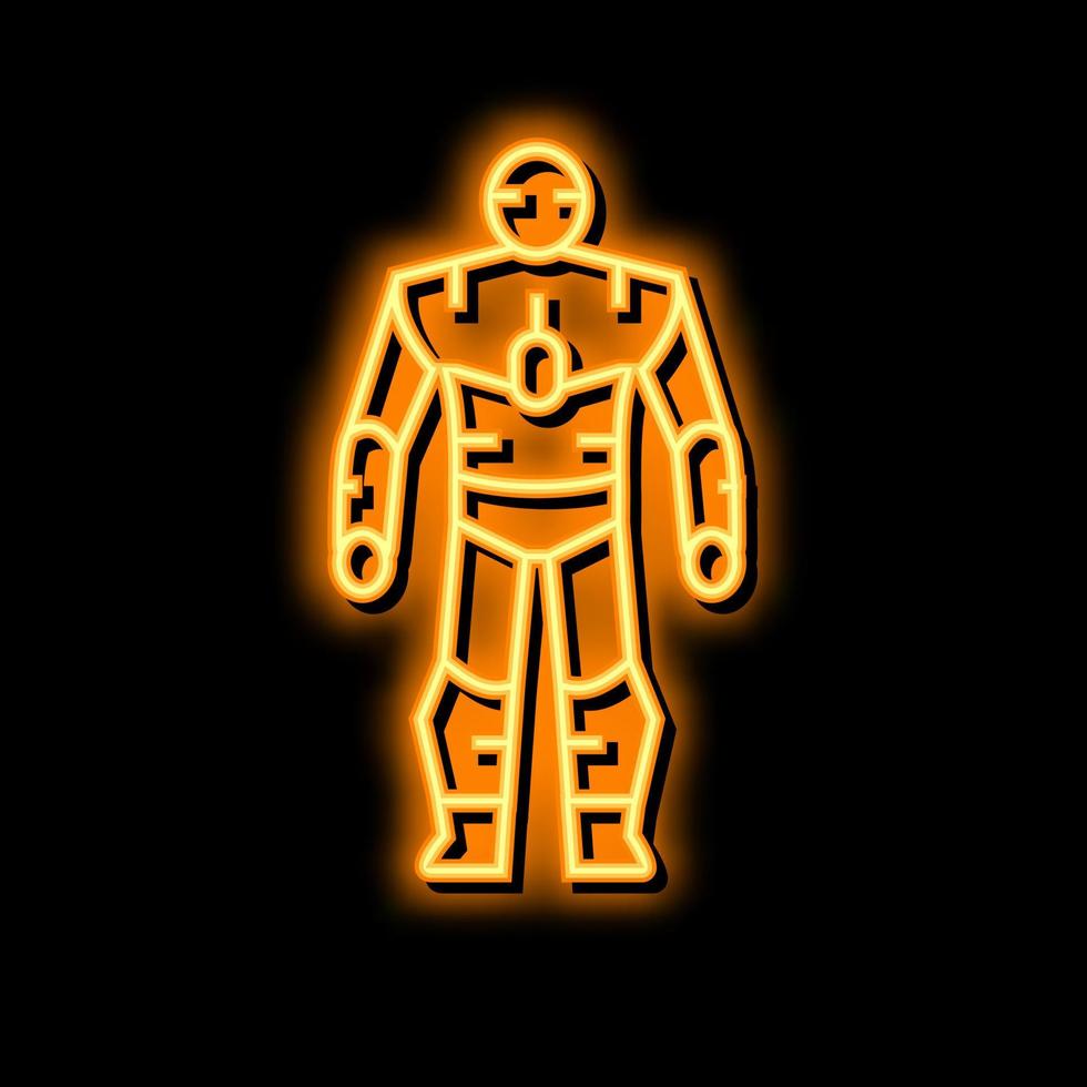 Humanoid Roboter Neon- glühen Symbol Illustration vektor