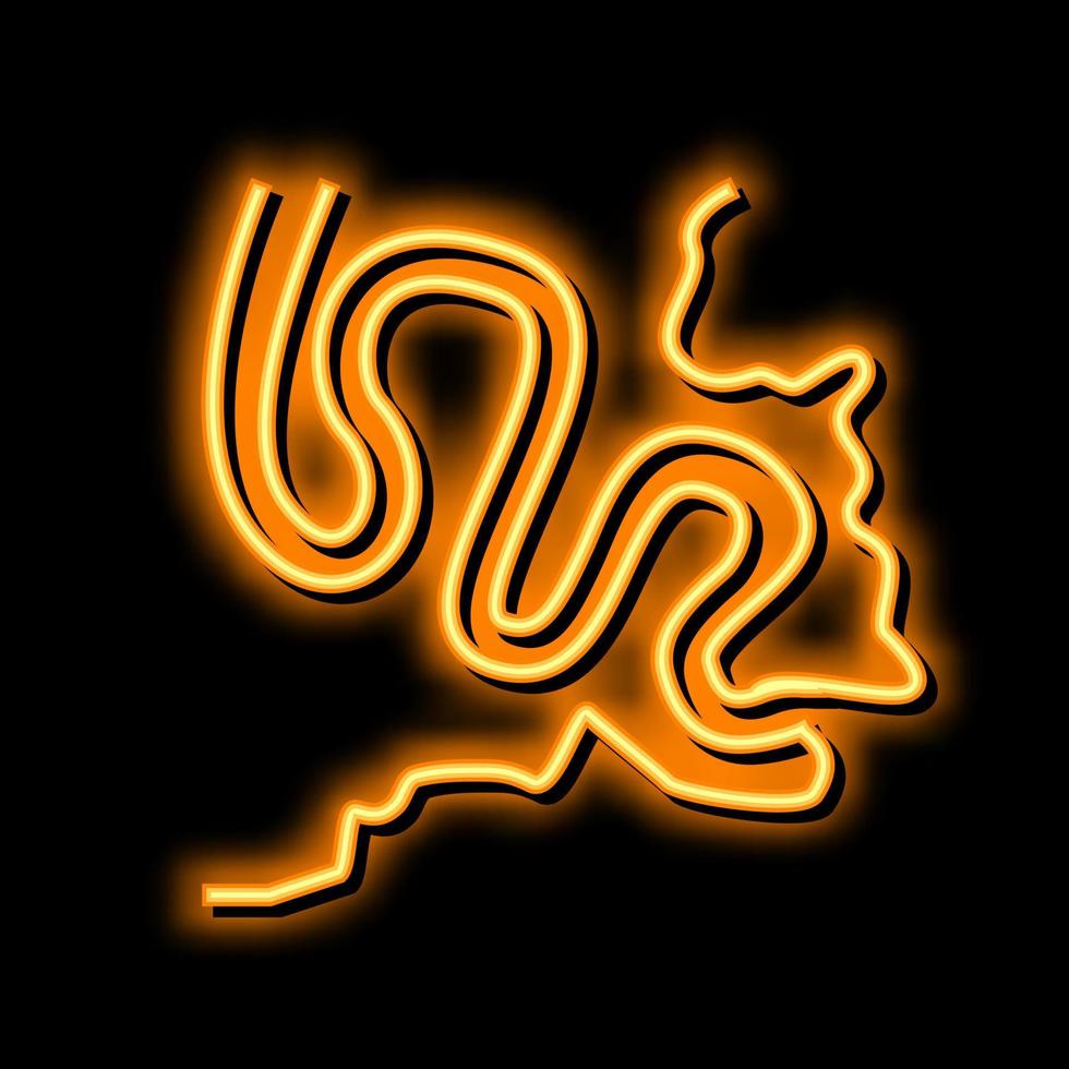 mäanderförmig Fluss Neon- glühen Symbol Illustration vektor