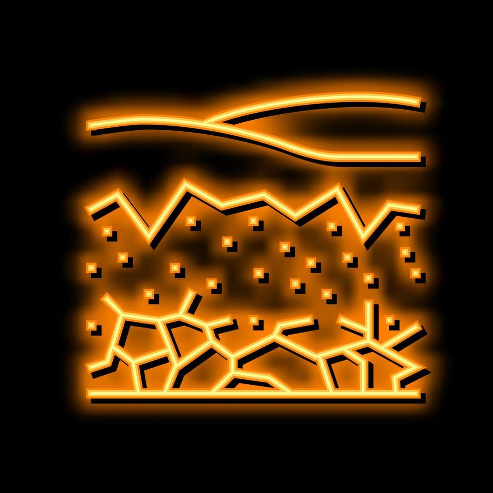 trocken Fluss Neon- glühen Symbol Illustration vektor