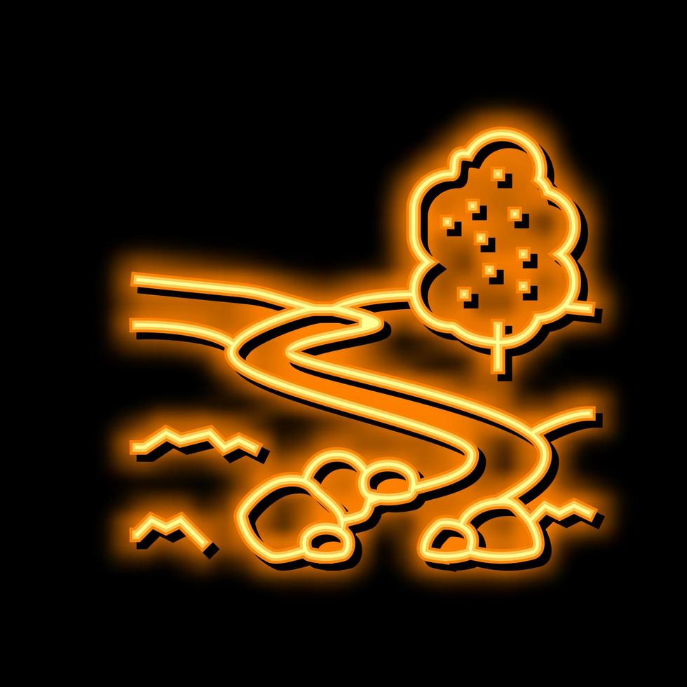 Fluss auf Wiese Neon- glühen Symbol Illustration vektor