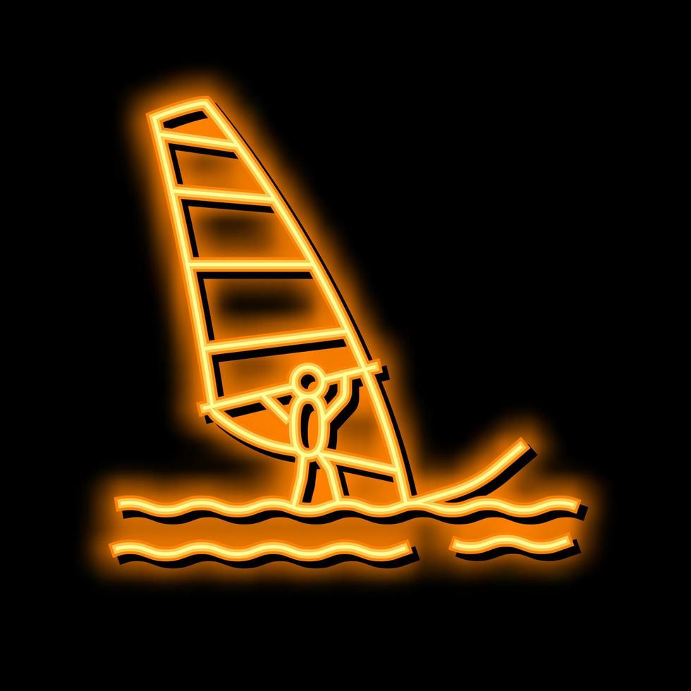 Windsurfen extrem Sport Neon- glühen Symbol Illustration vektor