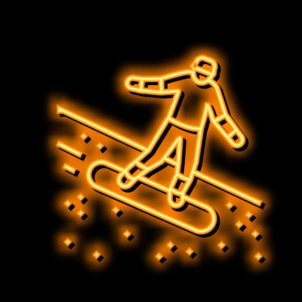 sand surfing neon glöd ikon illustration vektor