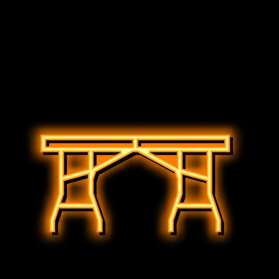 falten Tabelle Neon- glühen Symbol Illustration vektor