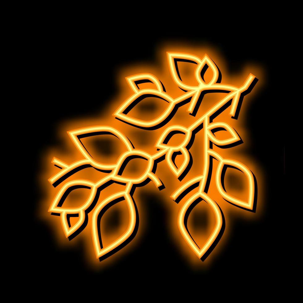gren blad neon glöd ikon illustration vektor