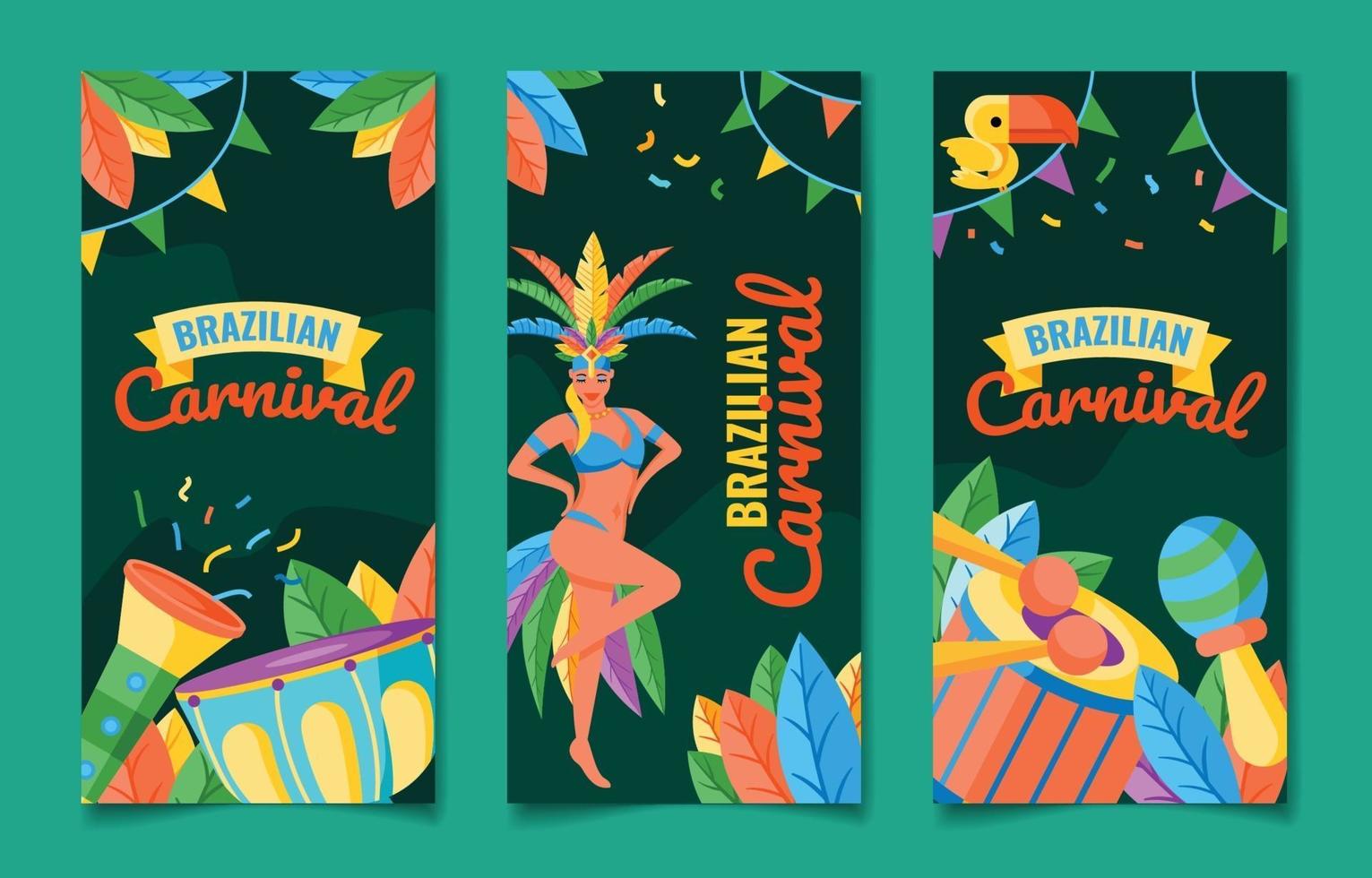 brasiliansk karneval banner samling vektor