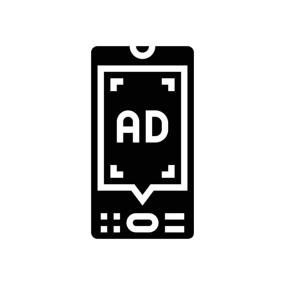 Handy, Mobiltelefon Werbung Glyphe Symbol Vektor Illustration