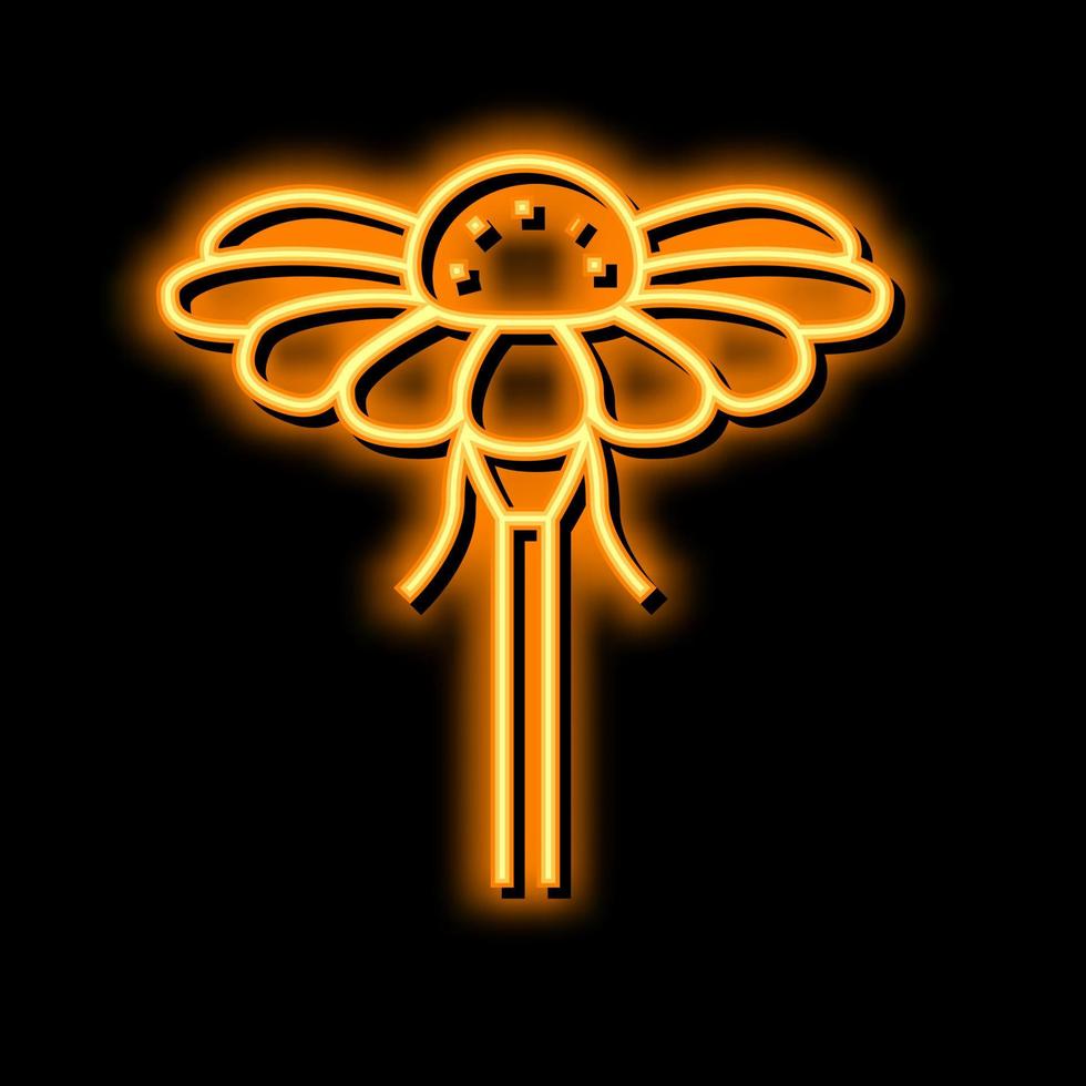 kamomill blomma knopp neon glöd ikon illustration vektor