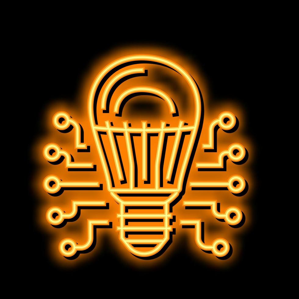 Technologie Licht Birne Neon- glühen Symbol Illustration vektor