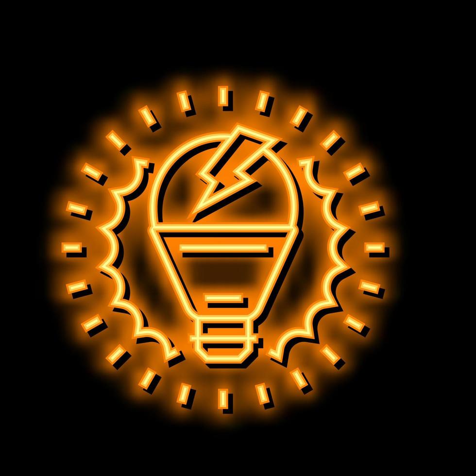 Inspiration Licht Birne Neon- glühen Symbol Illustration vektor