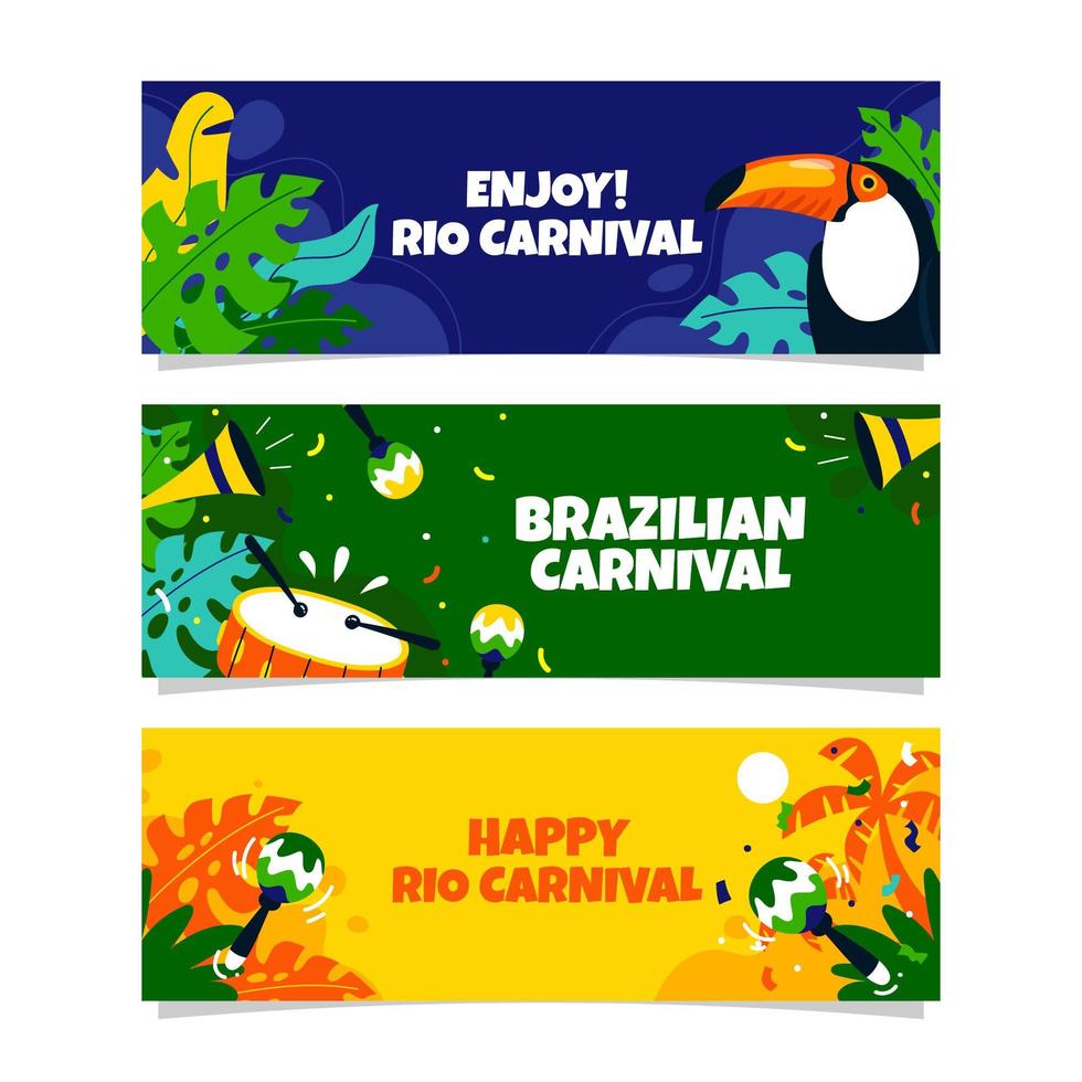 rio karneval med färgglada banner vektor