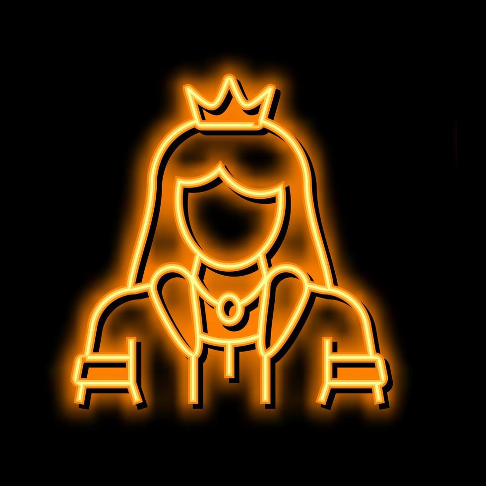 prinsessa fe- berättelse neon glöd ikon illustration vektor