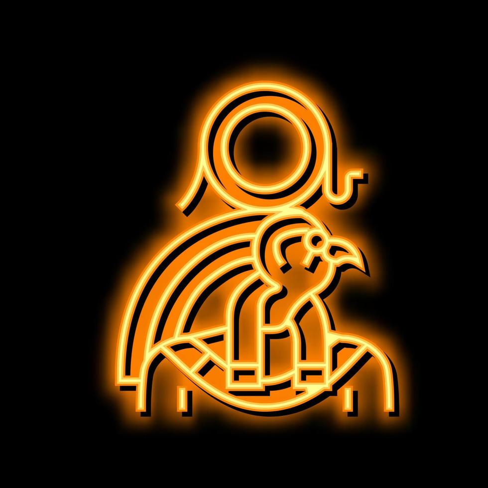 ra egypten Gud neon glöd ikon illustration vektor