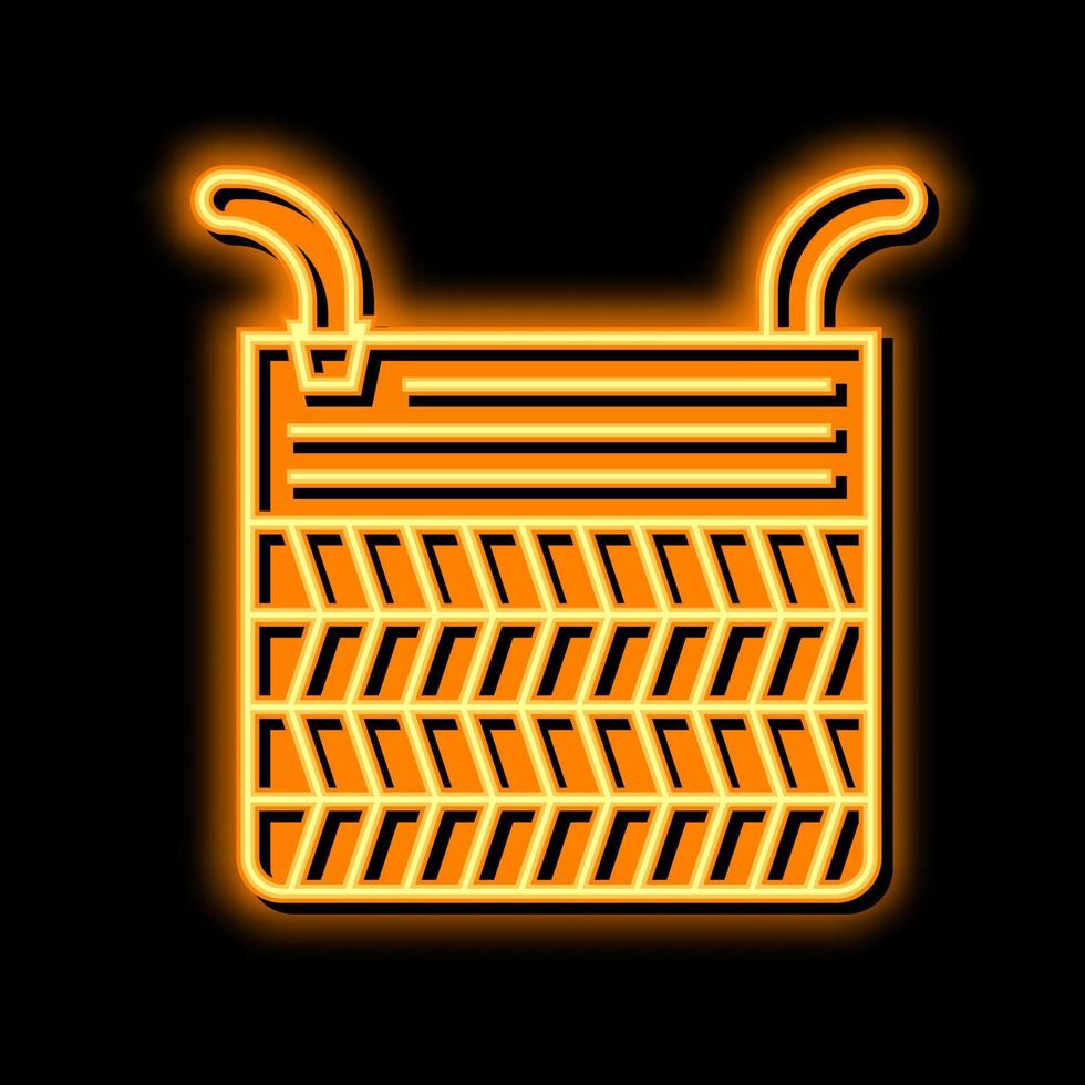 Fußboden Korb Neon- glühen Symbol Illustration vektor